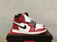 chaussures air jordan 1 mid de chicago rouge top blanc